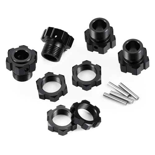 4Pack JGGZONE Aluminum 17mm Splined Wheel Hex Hub Extension Adapter Drive Hub with Nuts Compatible with 1/8 ARRMA KRATON EXB Upgrade Replacement Parts