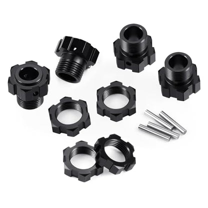 4Pack JGGZONE Aluminum 17mm Splined Wheel Hex Hub Extension Adapter Drive Hub with Nuts Compatible with 1/8 ARRMA KRATON EXB Upgrade Replacement Parts