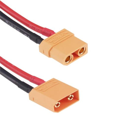 2 pcs XT90 Male Plug Connector to XT90 Female Plug Connector Adapter Extension Cable with 30cm 12AWG Silicone Wire