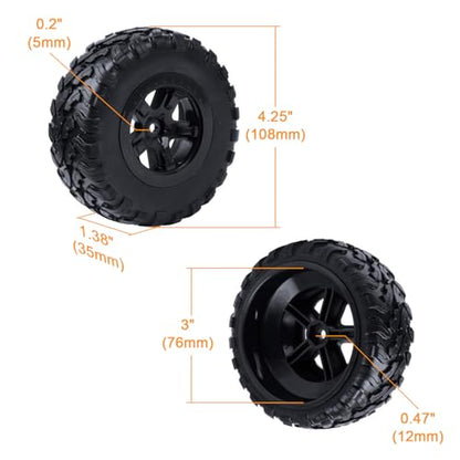 Hobbypark 4PCS 1/10 Short Course Truck Tires and Wheels for Traxxas Slash 4x4 2WD VXL BL-2S Tamiya HPI Kyosho VKAR Redcat SCT Tires SC10