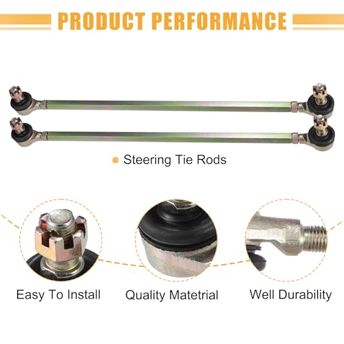 ACROPIX 38cm 14.96" Steering Tie Rod End Tie Rod Link Fit for 50cc 70cc 90cc 110cc 125cc 150cc ATV Quad Four Wheeler with Ball Joint Accessories - Pack of 2 - size: 380mm