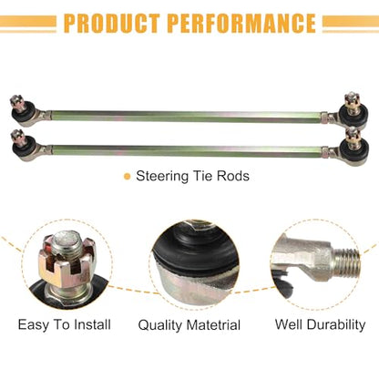 ACROPIX 38cm 14.96" Steering Tie Rod End Tie Rod Link Fit for 50cc 70cc 90cc 110cc 125cc 150cc ATV Quad Four Wheeler with Ball Joint Accessories - Pack of 2 - size: 380mm