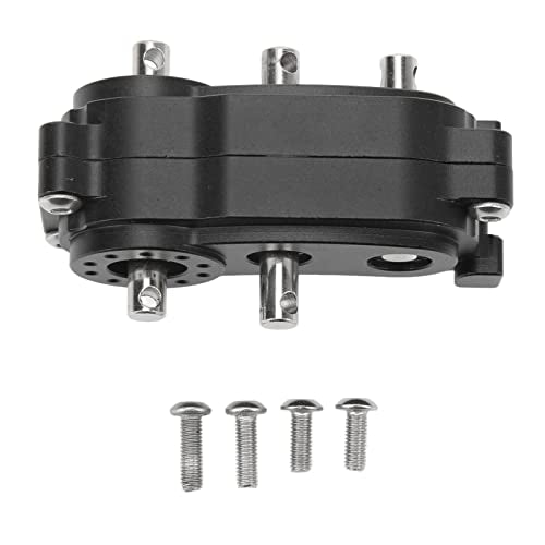 VBESTLIFE Transfer Case 313mm Wheelbase 2 Speed CNC Machined Anodised Aluminium Alloy RC Parts for Scx10 1/10 RC Car (Black) - color: Black