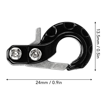 RC Winch Trailer Hook Set 2Pcs, 0.9x0.5in/2.3x1.3cm | Aluminum Alloy | 1/10 Crawler Truck | SCX10 D90 Compatible | Simulation Design | RC Car Accessory(Black) - color: Black