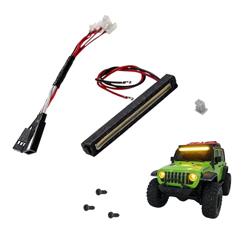 RC Led Light Roof Bar for Axial SCX30,Yellow,Long | 1/30 Jeep Wrangler Rock Crawler Upgrade Accessories,Bright LED Lighting,Easy to install - color: Yellow, size: Long