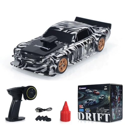 TOUCAN RC HOBBY 1:43 2.4G Full Scale Remote Control Electric Mini Drift Car Race Car Toy Radio Lights Traffic Safety Cone Max Speed 15km/h Indoor RC Toys Hobbyist Gift Without a Gyro,Camouflage - color: Camouflage