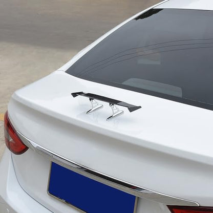 Mini Spoilers for Cars 11.8Inch Universal Auto Car Tail Wing Carbon Fiber Texture Cool Non-Punching Tiny Trunk Spoiler Automotive Exterior Accessories RC Car Modified Parts - style: Carbon Fiber