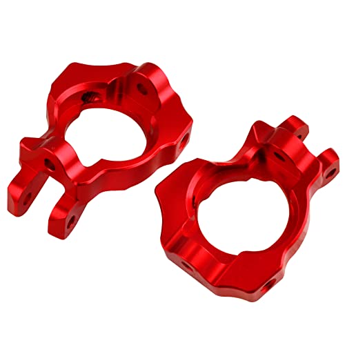 Aluminum Front Spindle and Carrier Set Steering Blocks Knuckles & Rear Hub Set Stub Axle Carriers for 1/10 Losi Tenacity TT Pro 4WD SCT DB Pro Lasernut U4, Replaces LOS234018 LOS234020 (Red) - color: Red