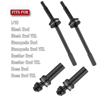RC Drive Shaft CVD Axles Upgrades Part for 1/10 Slash 2WD VXL Stampede 2WD VXL Rustler 2WD VXL Hoss 2WD VXL,Stainless Steel #45 Rear Driveshaft CVD Front Axles w/Hex,Black - color: Black - (Drive Shaft)