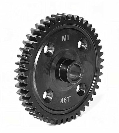 Hardened Steel 46T and 52T RC Main Spur Gear M1.0 Upgrade Parts for 1/8 Sledge Monster Truck (Black)