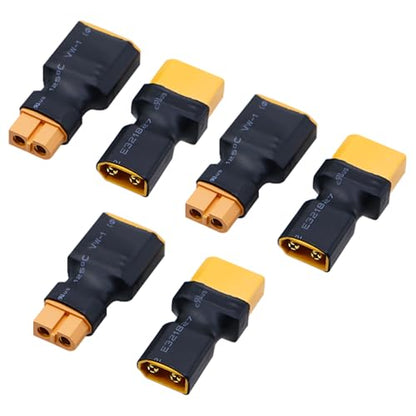 XT60 Connector to XT90 Connector Plug - 6 PCS XT60 to XT90 Male Female Adapter No Wires for RC Car Lipo NiMH Battery Connectors Airplane Truck Boat Quadcopter (6 PCS XT60 to XT90 Plug)