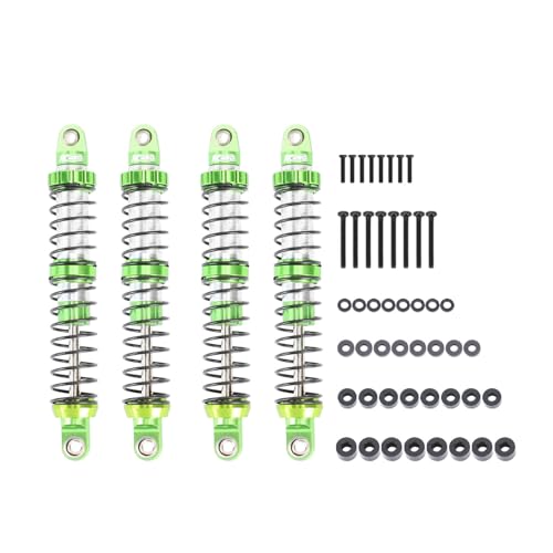 RCAWD 130mm 7075 Universal RC Shocks for a lot of 1/10 RC Hobby Cars Upgrades, Full Aluminum Shock Absorbers Adjustable Shocks Damper 4pcs Hop Ups Parts Green - color: Green, size: 130mm