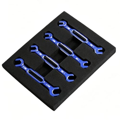 for Rc Car 4Pcs Wrench 3/3.2/3.5/3.7/4/5/5.5/6Mm Turnbuckle Nut Ball End Joint Remover Universal Tool Upgrade Parts RC Car Repair Kit - color: Blue