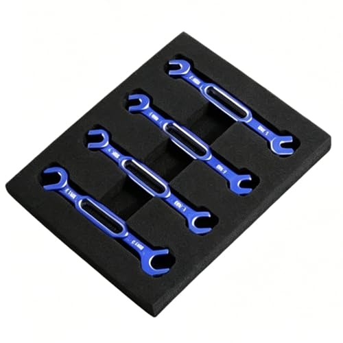 for Rc Car 4Pcs Wrench 3/3.2/3.5/3.7/4/5/5.5/6Mm Turnbuckle Nut Ball End Joint Remover Universal Tool Upgrade Parts RC Car Repair Kit - color: Blue