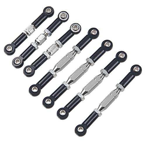 ShareGoo Aluminum Turnbuckle Pull Rod Steering Linkages Arm Tie Rod Ends Servo Link Rod with Screwdriver Compatible with WLtoys 144001 1/14 RC Car Buggy,Black