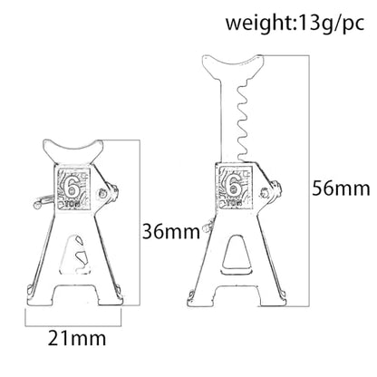 4pcs 1/24 RC Scale Metal Mini Toy Jack Stands for Simulation Compatible with 1/18 and 1/24 RC Crawler Cars SCX24, AX24, TRX4M, FCX24 (Yellow) - color: Yellow