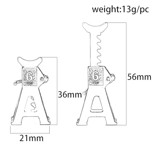 4pcs 1/24 RC Scale Metal Mini Toy Jack Stands for Simulation Compatible with 1/18 and 1/24 RC Crawler Cars SCX24, AX24, TRX4M, FCX24 (Green) - color: Green