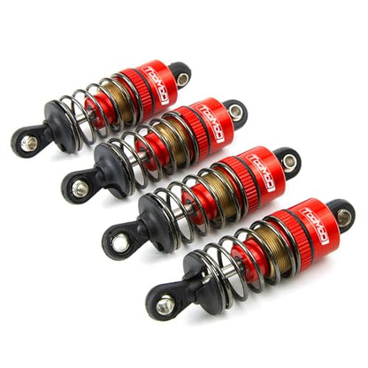 52MM Oil Shock Absorbers Upgrade Compatible with 1/10 RC Cars | Fits Tamiya TT-01/02 / M03-06 / TA05/06 / M05 / M06 - Oil Damper Upgrade - Red - color: Red