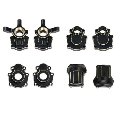 Steering Knuckle Models For FMS FCX10 1/10 Brass Differential Axle Cover Steering Outer Inner Portal Housing RC Crawler Car Upgrade Parts(Front set) - size: Front set