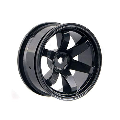4PCS Plastic Wheels Rims Diameter 52mm for 1/10 Scale On Road Touring Racing Drift Car HSP HPI Tamiya Yokomo (Black) - color: Black