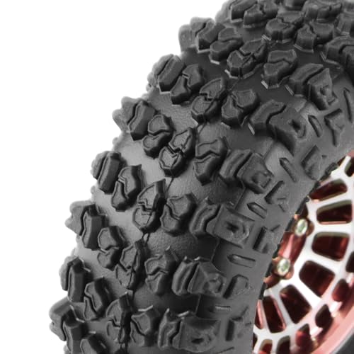 GLOBACT 1.3" Wheels Tires Offset -3.75mm for SCX24 AX24 TRX4M 1/18 1/24, RG - color: Rose Gold