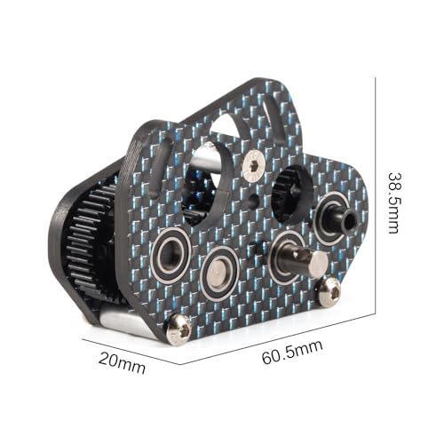 Carbon Offset Dual Motor Transmission 48P DIG Overdrive Gearbox | 3:1 Output Ratio, Ultra-light 59g, Fit for 1/10 Comp Rigs LCG Crawler Chassis