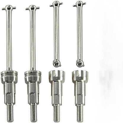 Steel Drive Shaft Kit Front & Rear (Universal Shafts/Rear stub axles/Dogbones/Hexes) - Compatible with ARRMA 1/16 Mojave GROM Series Desert Trucks (ARA2104/ARA2304/ARA2304S) - color: Silver, size: Hex Blue