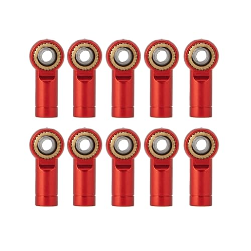 M3 Metal Tie Rod End Ball Joint Link Ball Head Holder, M3 Red | For 1/10 Axial SCX10 90046 90047 TRX4, RC Crawler Car, Parts - color: M3 Red