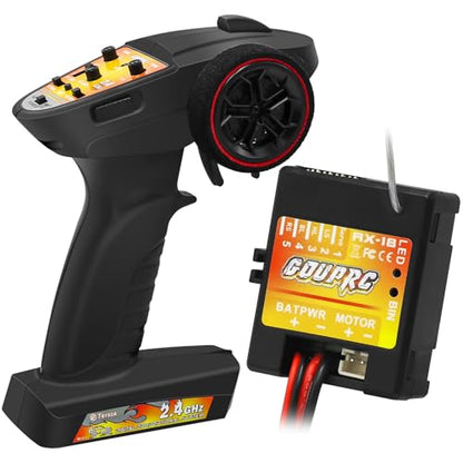GOUPRC 2 in 1 ESC & Receiver with 3CH 2.4GHz RC Transmitter ESC Remote Controller Receiver Combo for Axial SCX24 RC Car - style: 3CH Transmitter & Receiver