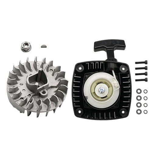 FLMLF Plastic Turbine Pull Starter and Flywheel for Zenoah CY 23cc~36cc Engine for 1/5 HPI ROVAN KM Baja LT FG DBXL GoPed RedCat Rc Car Parts - style: Plastic Turbine