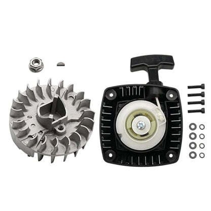 FLMLF Plastic Turbine Pull Starter and Flywheel for Zenoah CY 23cc~36cc Engine for 1/5 HPI ROVAN KM Baja LT FG DBXL GoPed RedCat Rc Car Parts - style: Plastic Turbine