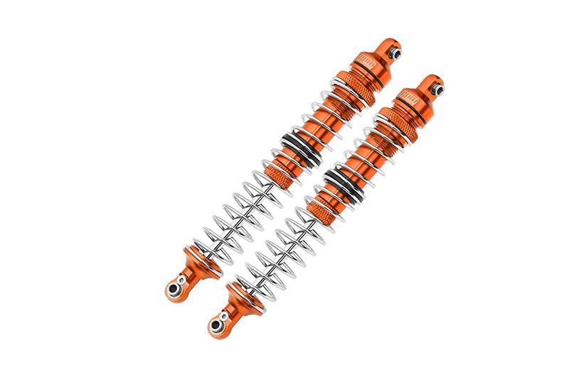 Axial 1/10 RBX10 Ryft 4WD Rock Bouncer AXI03005 Upgrade Parts Aluminum Front Spring Dampers (130mm) - 2Pc Set Orange
