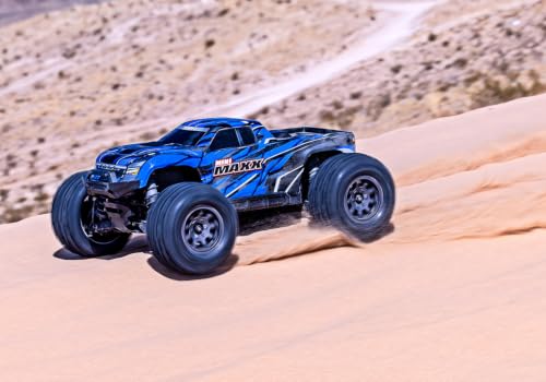 Traxxas Mini Maxx Brushless 4X4 Monster Truck (Blue) | Includes LiPo battery & 2-amp USB-C charger