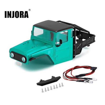 INJROA IR40 Truck Body with Tube Cage for 1/18 TRX4M Defender Bronco(Green) - color: Green