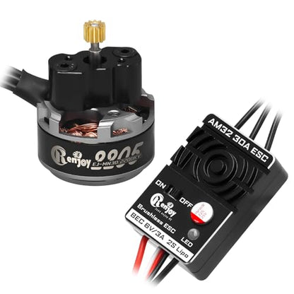 2205 2200KV Brushless Outrunner Motor with Mount and 30A Brushless ESC Electric Speed Controller for TRX4M 1/18 Remote Control Crawler Upgrade - size: Motor & ESC