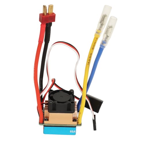plplaaoo RC 550 Brushed Motor ESC Kit Low Noise High Power Stable 60A Electric Speed Controller with T Male Plug for Hsp Hpi RC Crawler Stainless Steel Copper Plastic (23T)