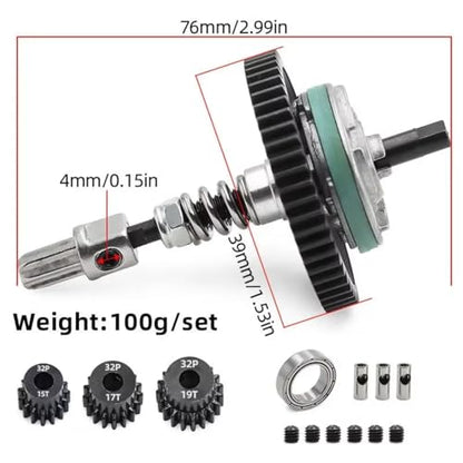 Rc Accessories Parts for Traxxas for Slash 4x4 for VXL for Stampede for Rustler 1/10 RC Car Upgrades Parts Metal 54T Slipper Clutch Set W/15T-17T-19T Pinion Gear 6878