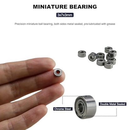 20 PCS 683ZZ Ball Bearings - 3mm Inner Diameter, 7mm Outer Diameter, 3mm Thickness - Double Shielded, Deep Groove Bearings for Various Applications (683-ZZ) - size: 683-ZZ