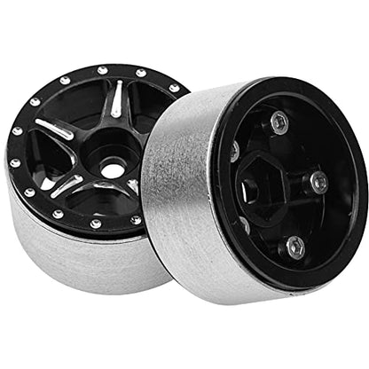 ShareGoo 4Pcs 1.0 Beadlock Wheel Rims 7mm Hex Wheel Hubs Compatible with Axial SCX24 Gladiator Deadbolt Bronco C10 JLU 1/24 RC Crawler Upgrade Parts