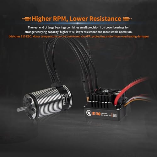 XC E3665 Sensored Brushless Motor for RC Car,2-4S Lipo,IP67 Water Proof,Applicable to:1/10 Short Course,Trucks,Monster (2500KV) - style: 2500KV