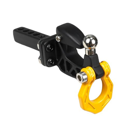 Metal RC Crawler Trailer Hook Tow Hitch, Trailer Hitch Receiver for 1/10 RC Crawler Traxxas TRX4 Axial SCX10 Rear Bumper Parts (Yellow) - color: Yellow