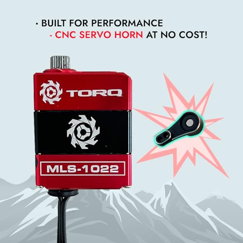 TORQ MLS-1022 High Torque Micro Servo 5.0V - 8.4V with CNC Servo Mounts & Arms - Remote Control Car, RC Car, RC Crawler Axial SCX24 Electronics Upgrades RC Servos (HELIDIRECT), Mini, Red / Black - color: Scx24 Servo - Red