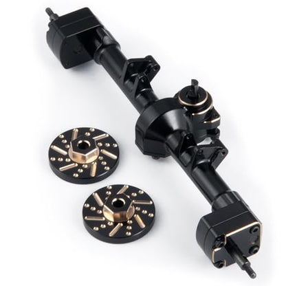 RCHUBAM RC Front & Rear Axle Set Metal Complete Axle with Steering Weights for 1/24 Axial SCX24 RC Crawler Deadbolt C10 Upgrades Accessories Part (Rear Axle) - style: Rear Axle