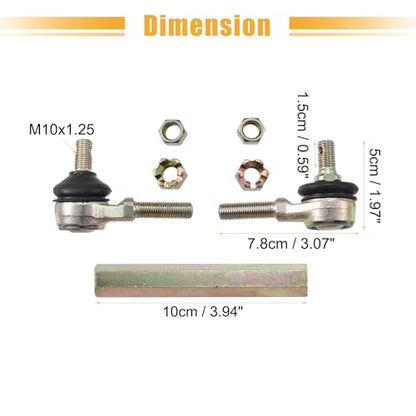 ACROPIX 10cm 3.94" Steering Tie Rod End Tie Rod Link Fit for 50cc 70cc 90cc 110cc 125cc 150cc ATV Quad Four Wheeler with Ball Joint Accessories - Pack of 2 - size: 100mm
