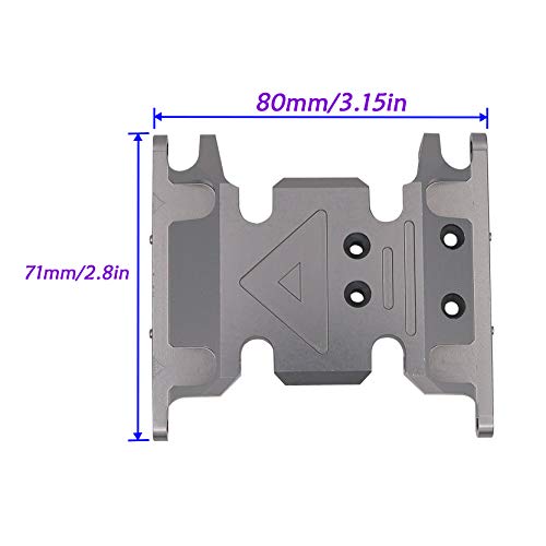 Aluminum Alloy Gearbox Base Center Skid Transmission Plate for AXIAL SCX10 II 1/10 RC Rock Crawler Car Upgrade Parts (Titanium)