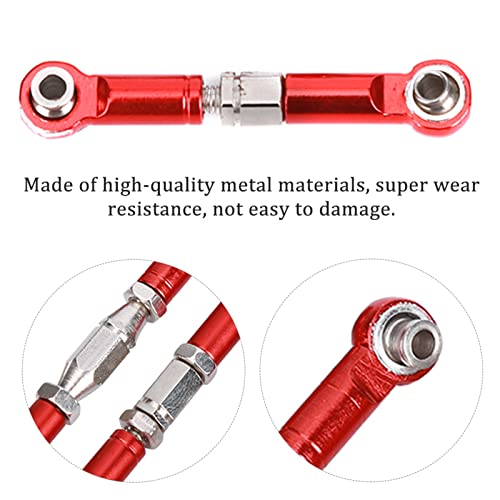 6Pcs Metal RC Car Tie Rods,RC Truck Tie Rods,RC Truck Tie Rod Replacement Parts for 1/18 A959 RC Car - color: Red
