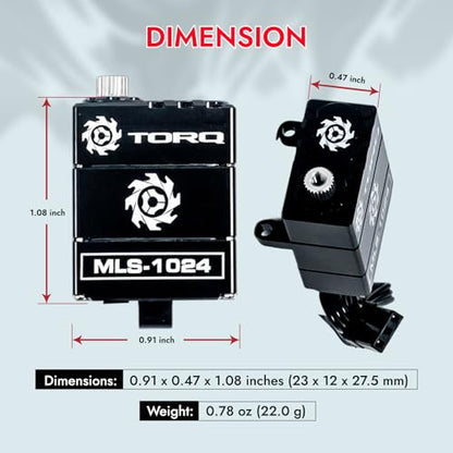 Helidirect TORQ Direct Mount Servo High Torque Servo for FURITEK FX118, CR18P 2024, HobbyPlus ARKTOS 6x6, HPI Venture 18 - Remote Control Car, RC Car, 1/18 RC Crawler Electronics (with Servo Horn)