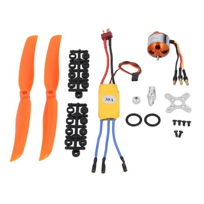 1400kv Brushless Motor with 30A ESC, 8060 Propeller and Screw Set for RC Airplane, Quadcopter