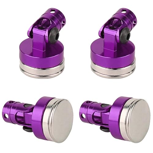 4PCS RC Magnetic Body Post with Clips,Alloy Magnetic Stealth Invisible Body Shell Mount Column Compatible with HSP Redcat Himoto Traxxas SCX10 4WD 1/10 RC Car (Purple) - color: Purple
