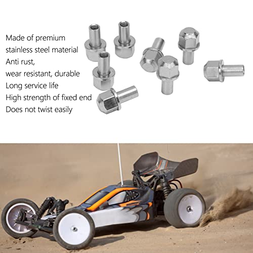8Pcs RC Hex Wheel Hub Nut, 12mm Stainless Steel Drive Adaptor Extension Column, Metal Nut for Axial SCX10 D90 Redcat Gen8